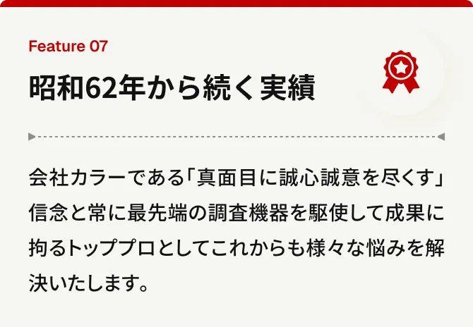 昭和62年から続く実績