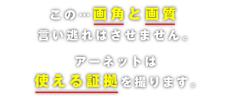 この・・・画角と画質、言い逃れはさせません。アーネットは使える証拠を撮ります。