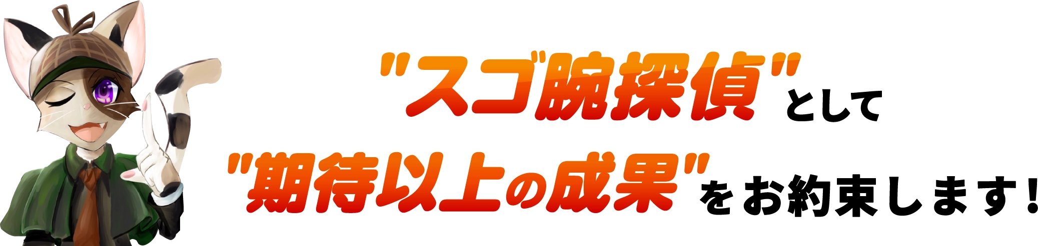 スゴ腕探偵として期待以上をお約束します！