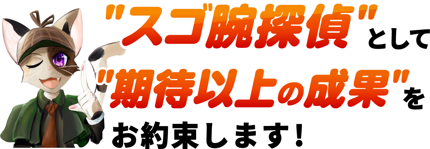 スゴ腕探偵として期待以上をお約束します！