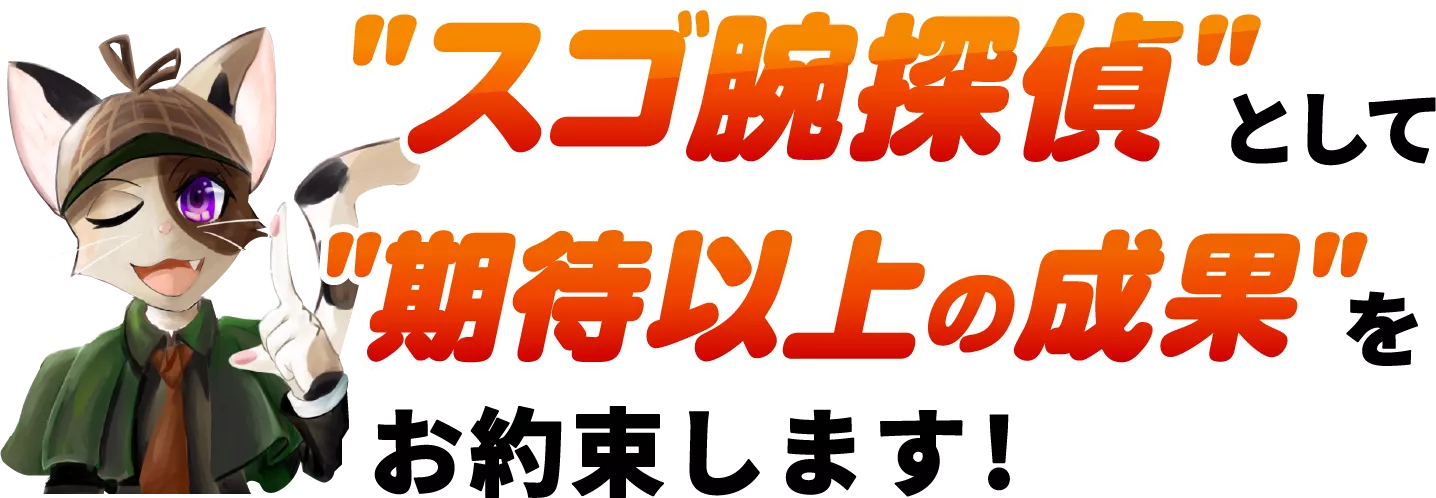 スゴ腕探偵として期待以上をお約束します！